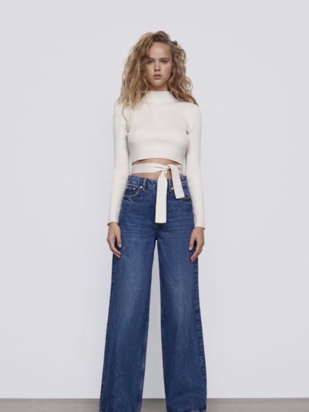 Zara Ribbed Sweater Open Back Tie